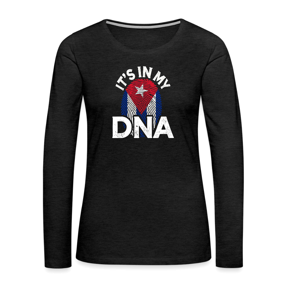 Cuba DNA Women’s Long Sleeve Shirt – Cuban Pride Color: black