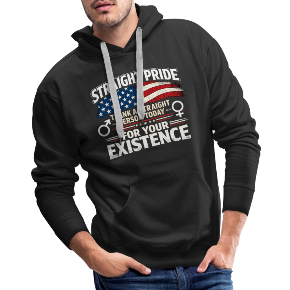 STRAIGHT PRIDE Hoodie – Thank a Straight Person Today Color: Black
