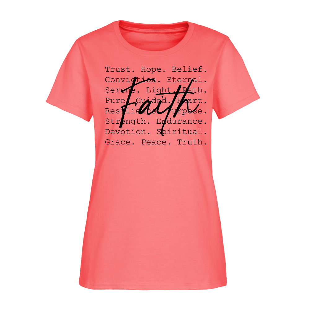 Faith Words Women's T-Shirt - coral