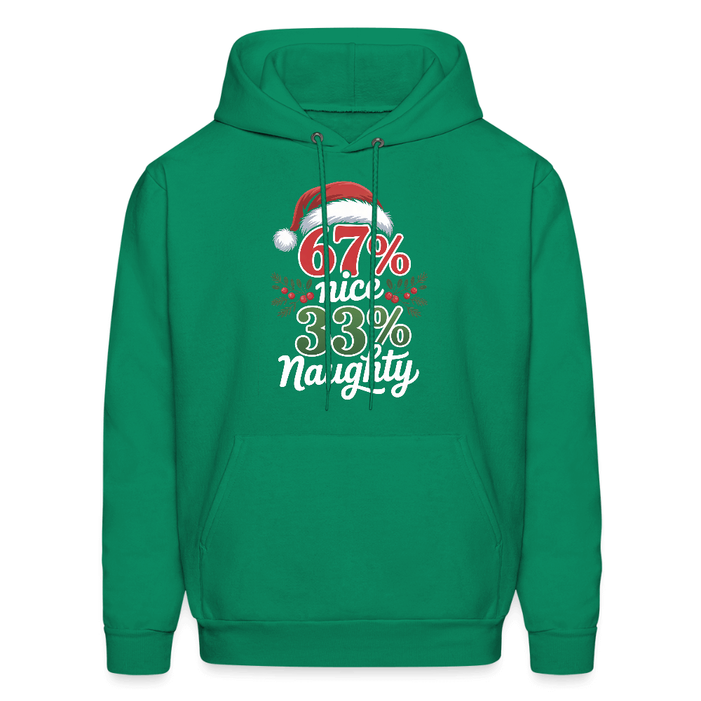 Six Seven 67% Nice 33% Naughty (Christmas) Hoodie Color: kelly green