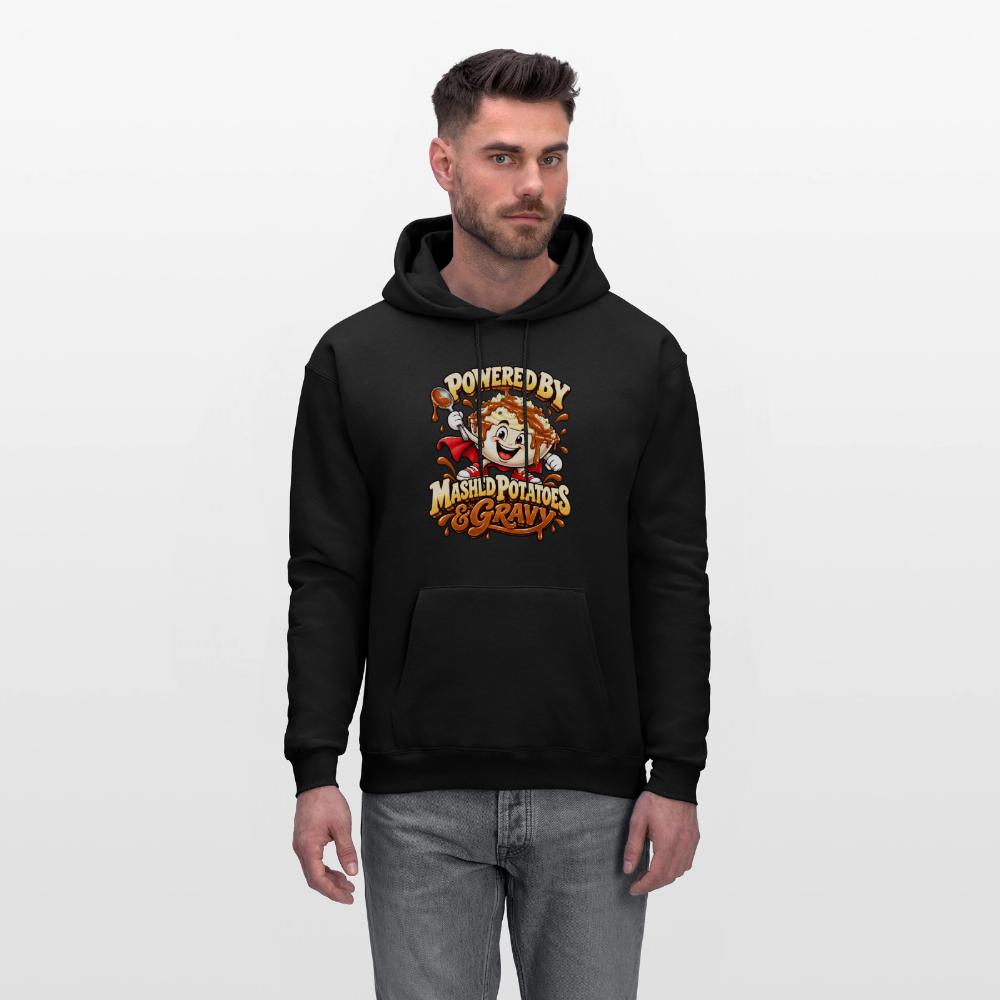 Powered by Mashed Potatoes & Gravy – Superhero Hoodie - black