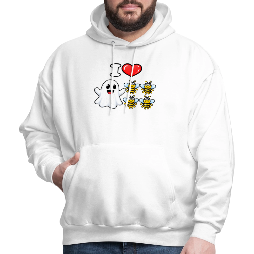 I Heart Boo Bees Hoodie – Funny Halloween Adult Humor - white