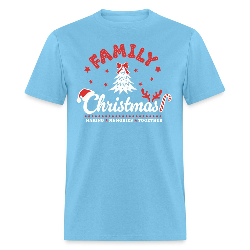Family Christmas Making Memories Together T-Shirt - aquatic blue