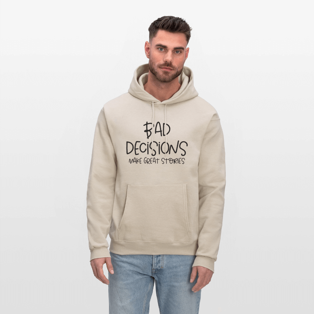 Bad Decisions Make Great Stories Hoodie Color: heather gray