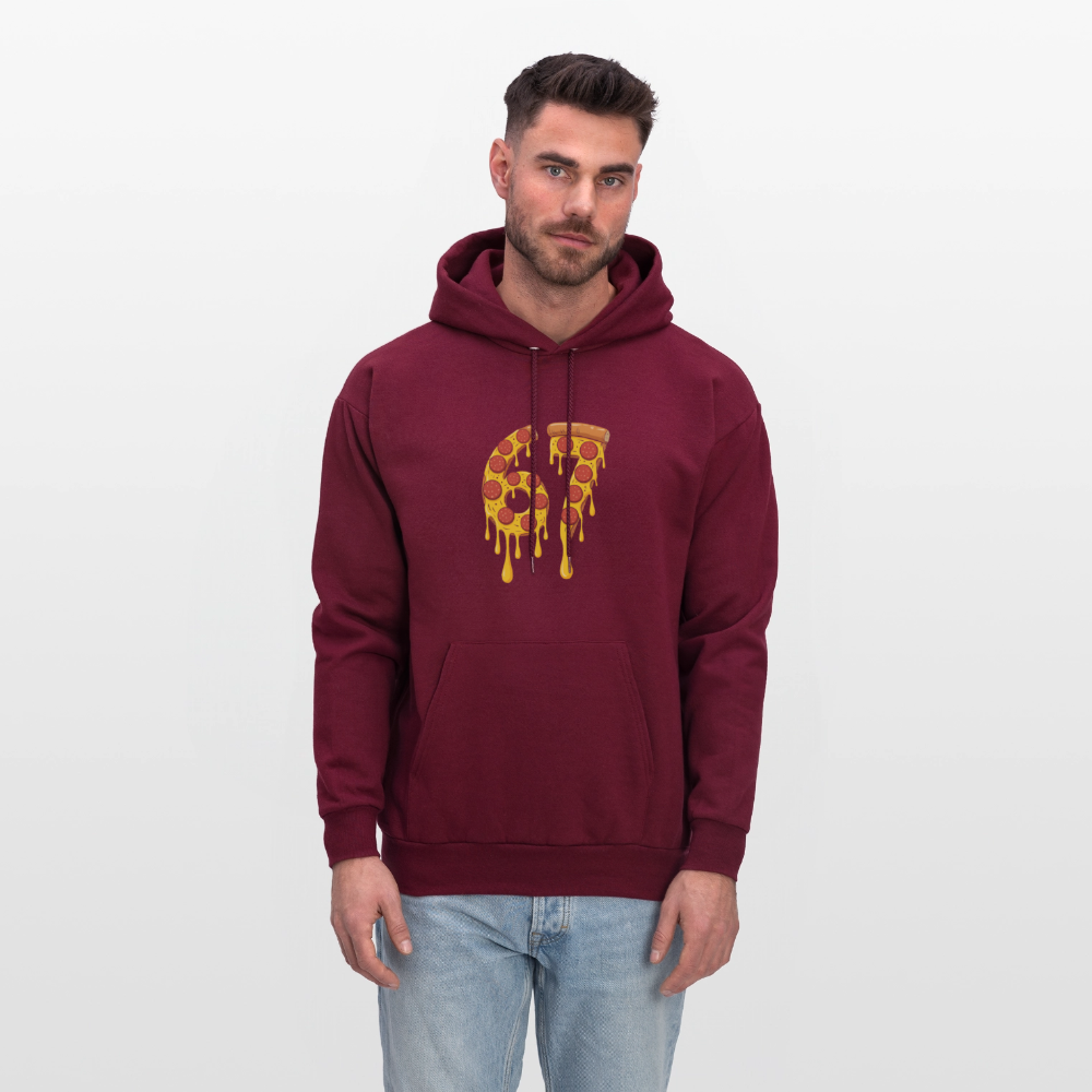 Six Seven 67 Pizza Hoodie - burgundy