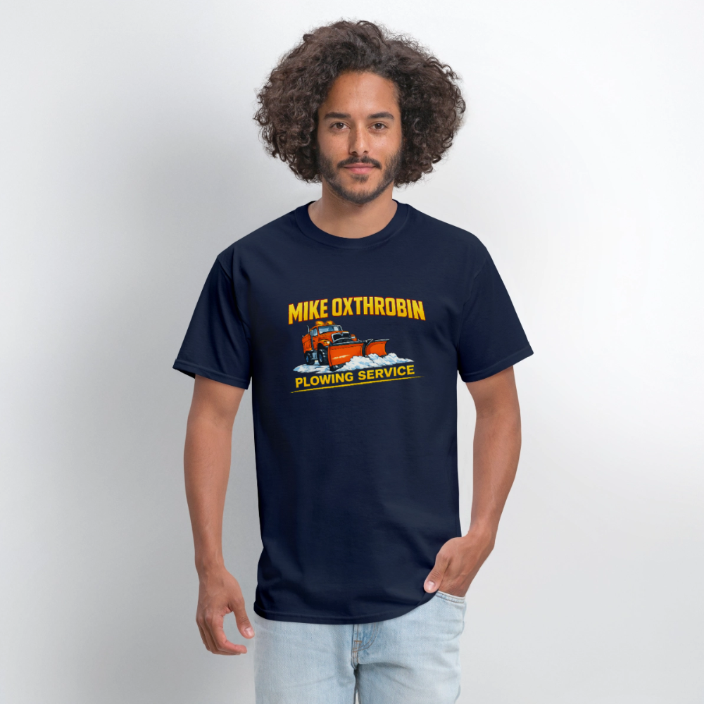 Mike Oxthrobin Plowing Service T-shirt - navy