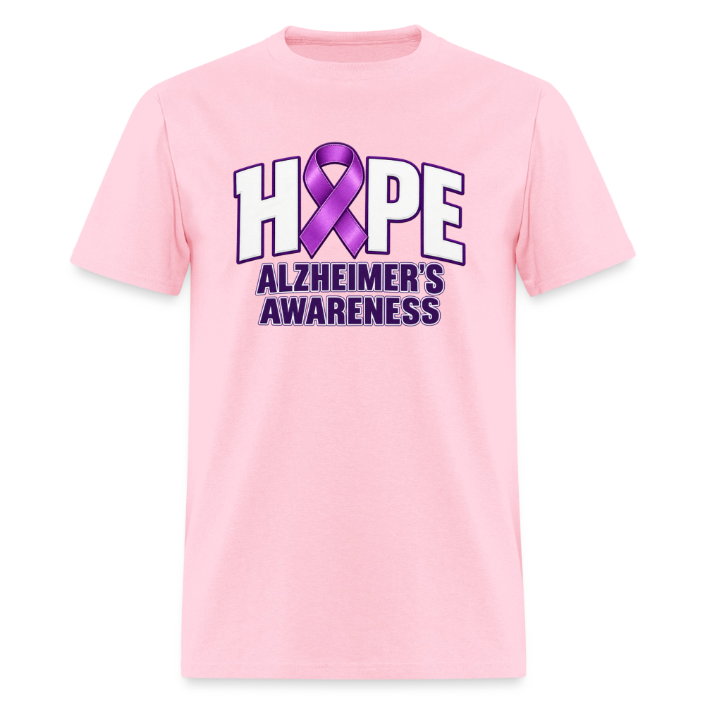 Hope Alzheimer’s Awareness T-Shirt – Purple Ribbon Support Tee Color: Pink