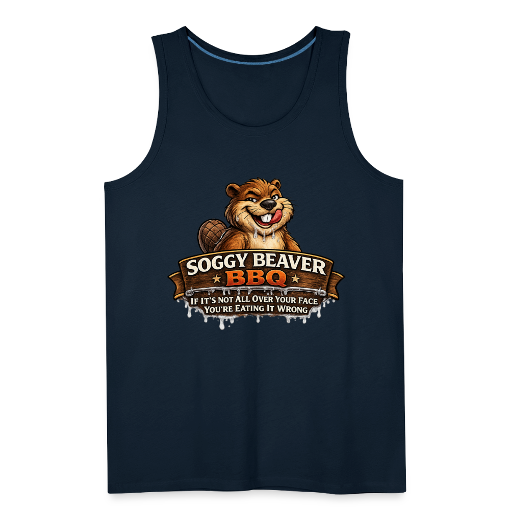Soggy Beaver BBQ Funny Tank Top Color: Charcoal Grey