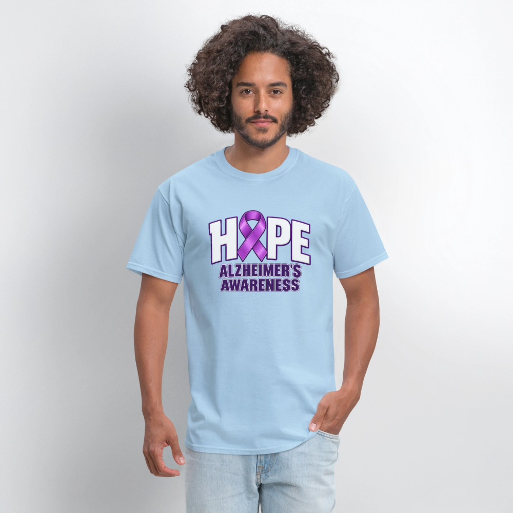Hope Alzheimer’s Awareness T-Shirt – Purple Ribbon Support Tee Color: Purple