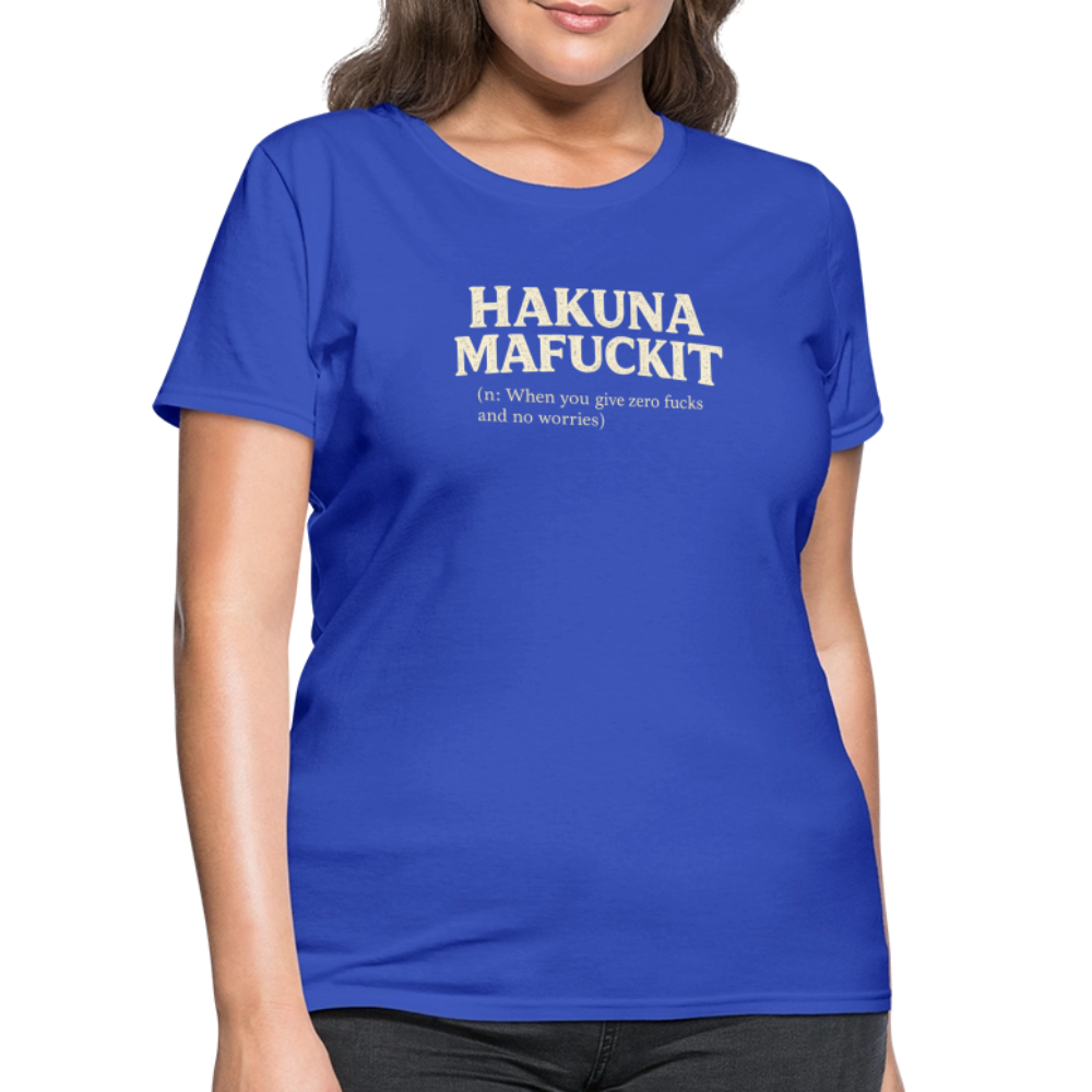 Hakuna Mafuckit Women’s Funny Graphic T-Shirt Color: Black