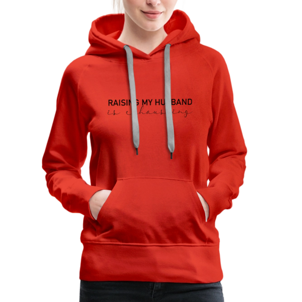 Raising My Husband is Exhausting Women’s Premium Hoodie - red