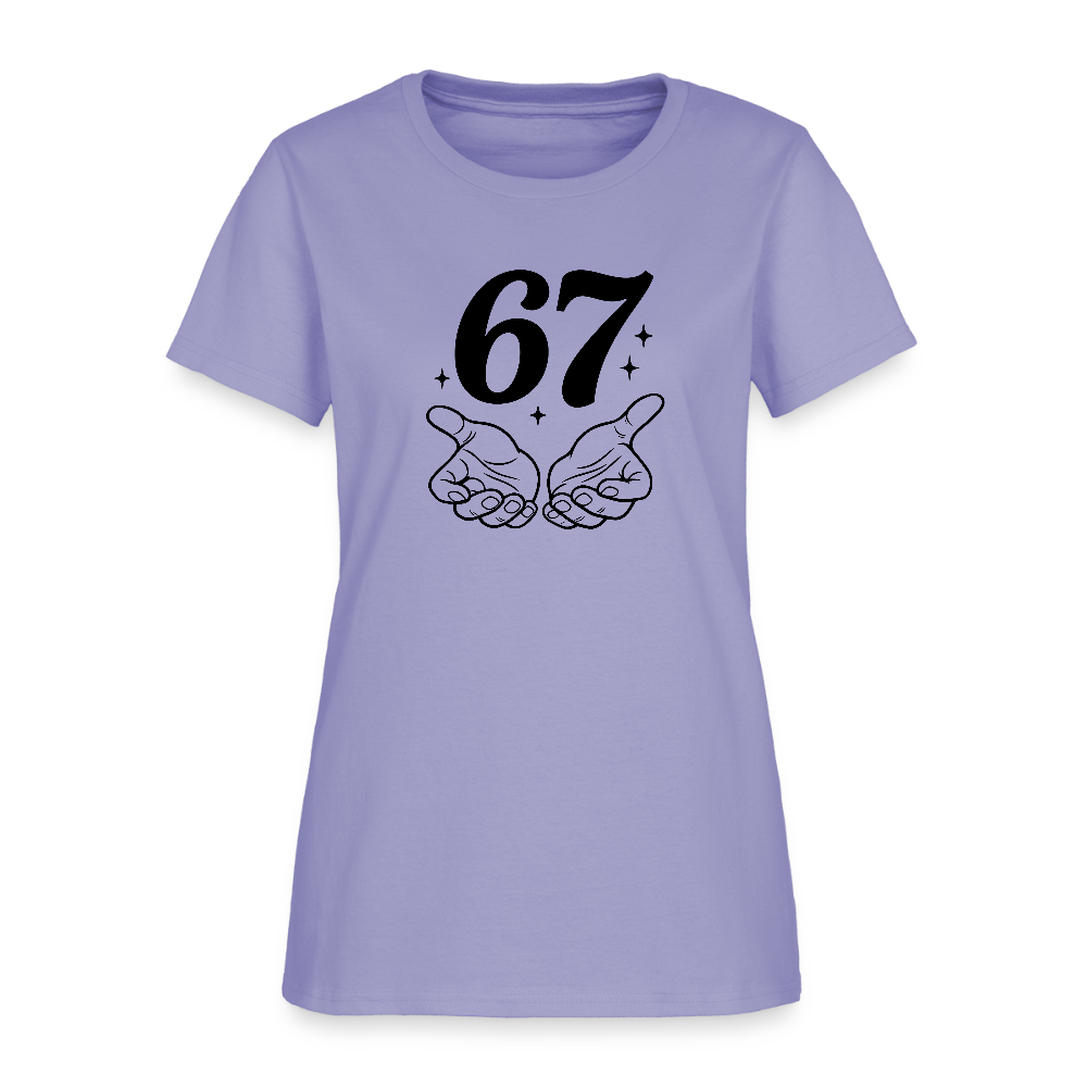 Six Seven 67 Hand Gesture Women's T-Shirt - lavender