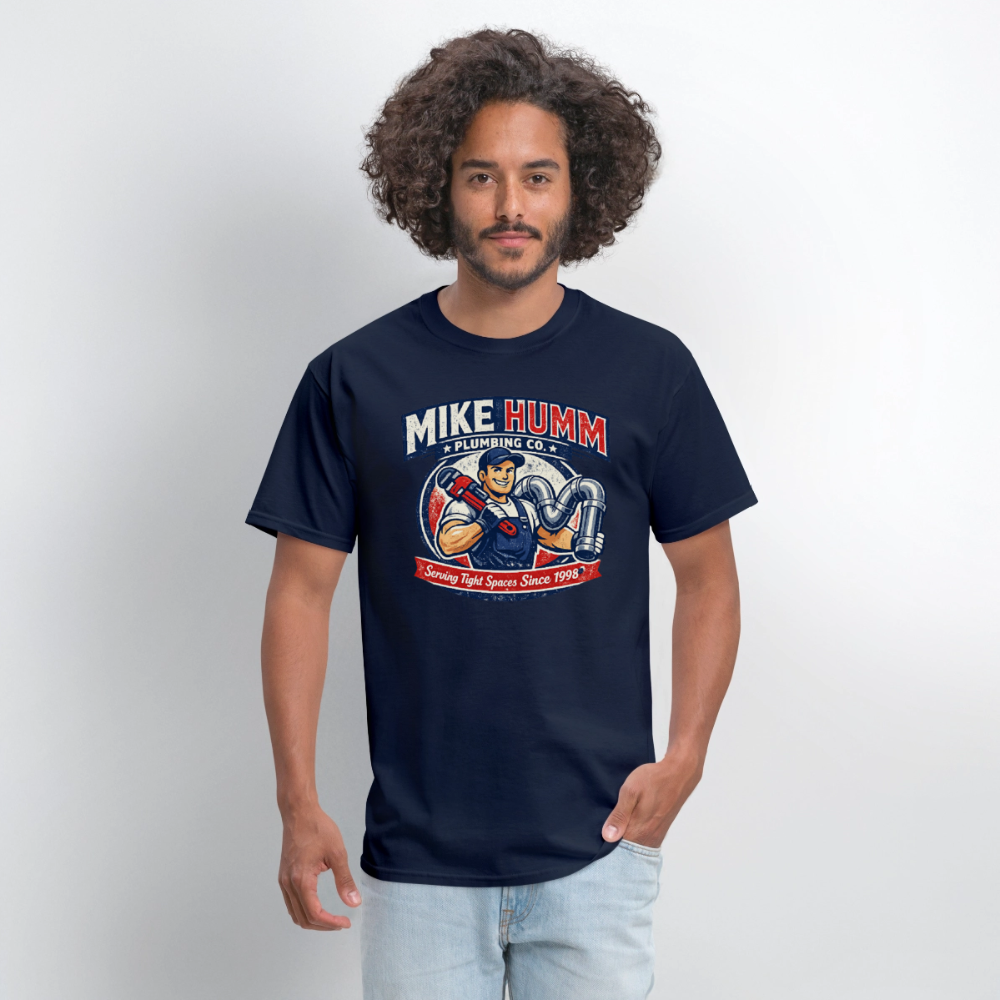 Mike Humm Plumbing T-Shirt (Adult Humor) Color: white