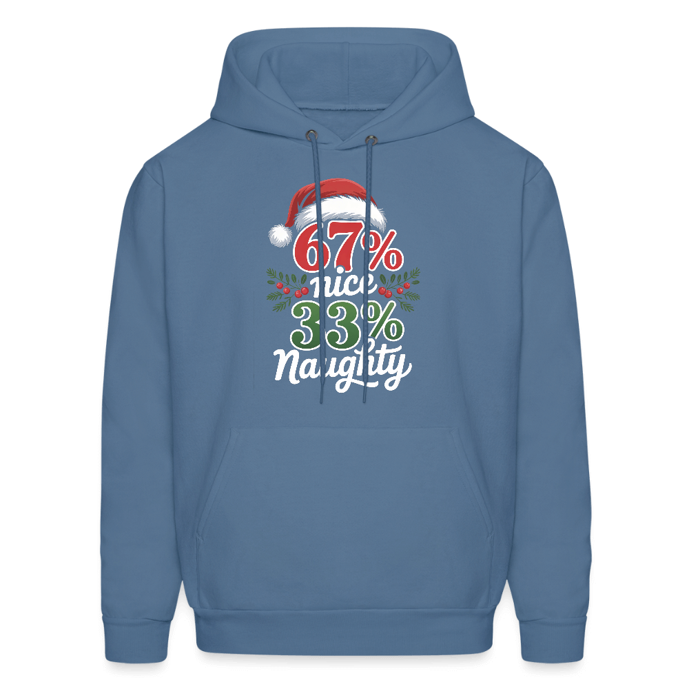 Six Seven 67% Nice 33% Naughty (Christmas) Hoodie Color: denim blue