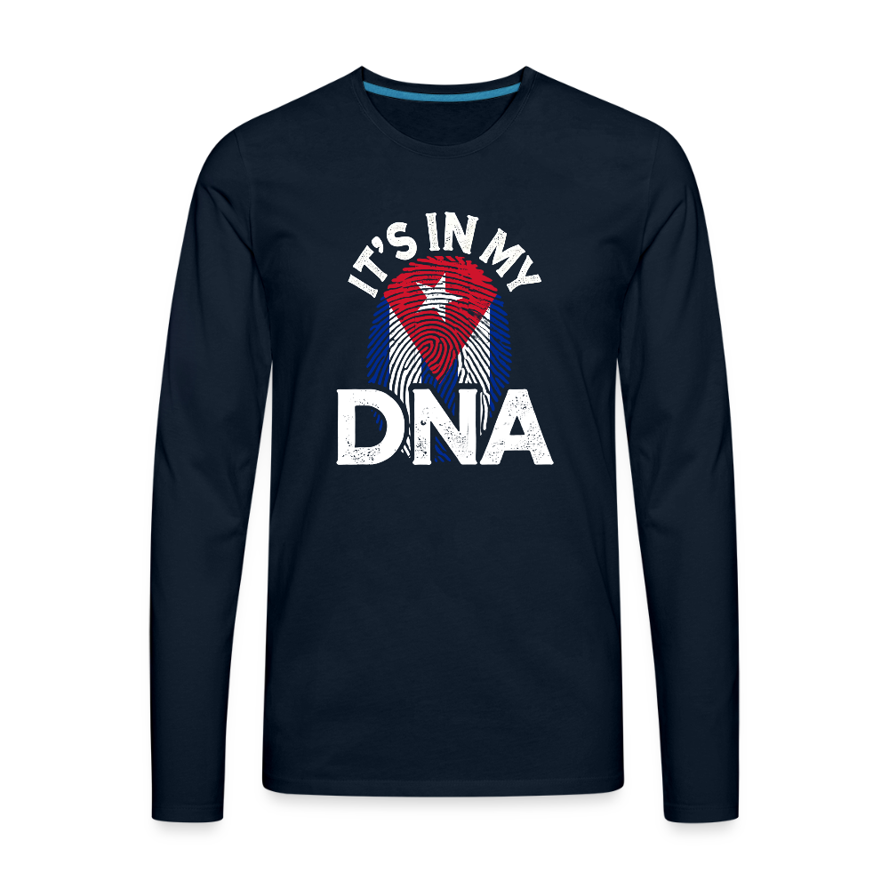 Cuba DNA Men’s Long Sleeve Shirt – Cuban Heritage - deep navy