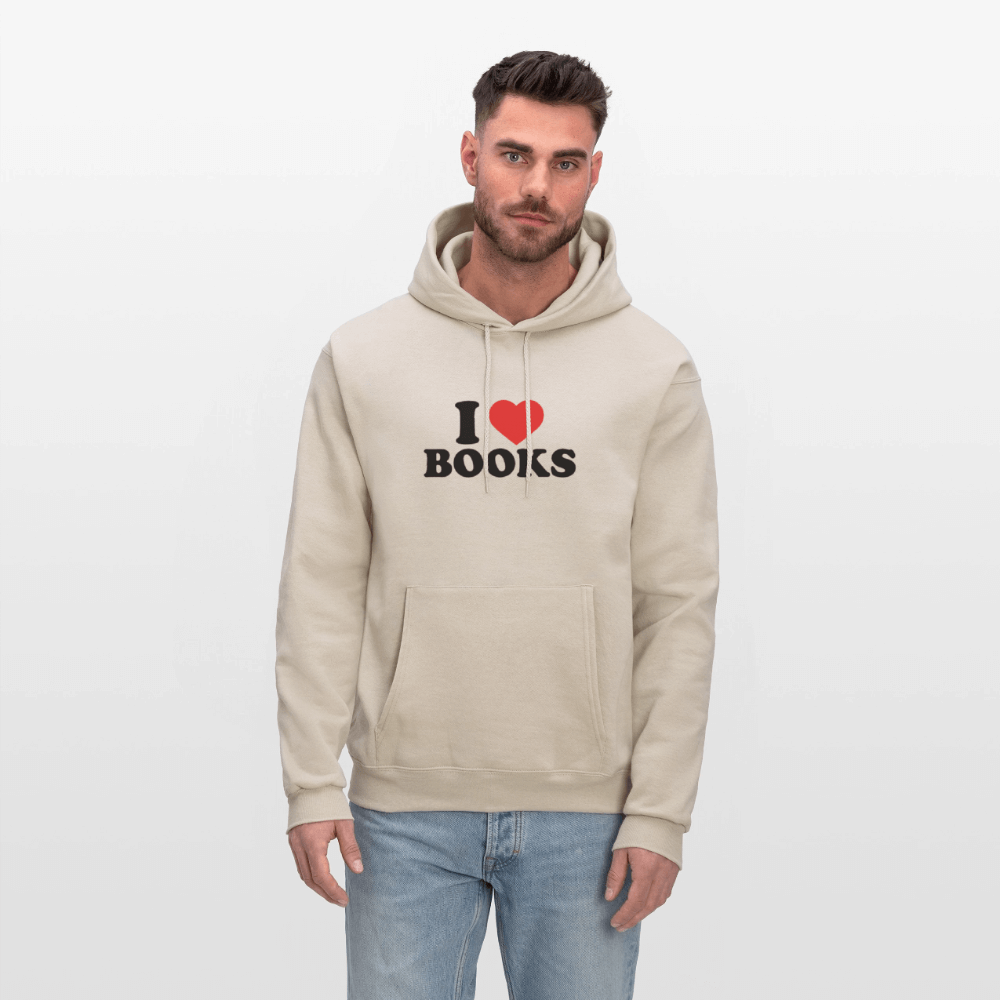 I Love Books Hoodie Color: white