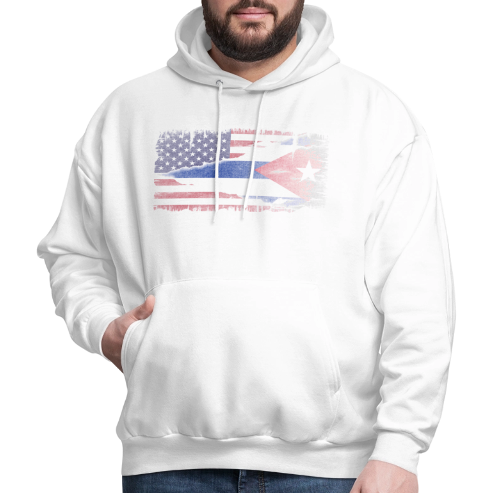 Cuba and USA Flag Hoodie – Cuban American Heritage - white
