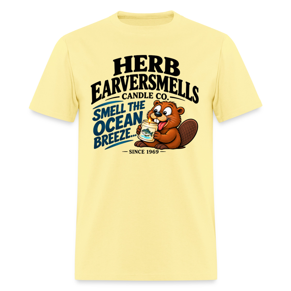 Herb Earversmells Candle Co. – Funny Adult Humor T-Shirt - cornsilk