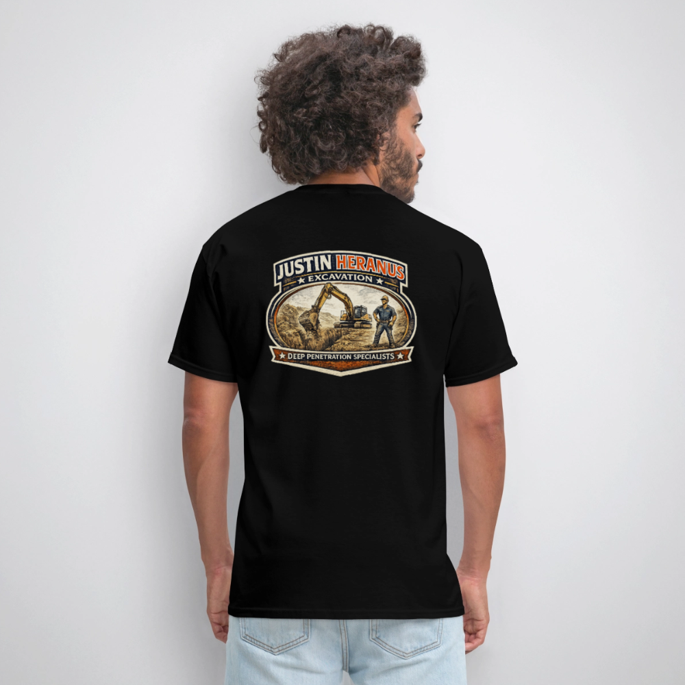 Justin Heranus Drilling Co Double-Sided Funny Humor Tee Color: safari