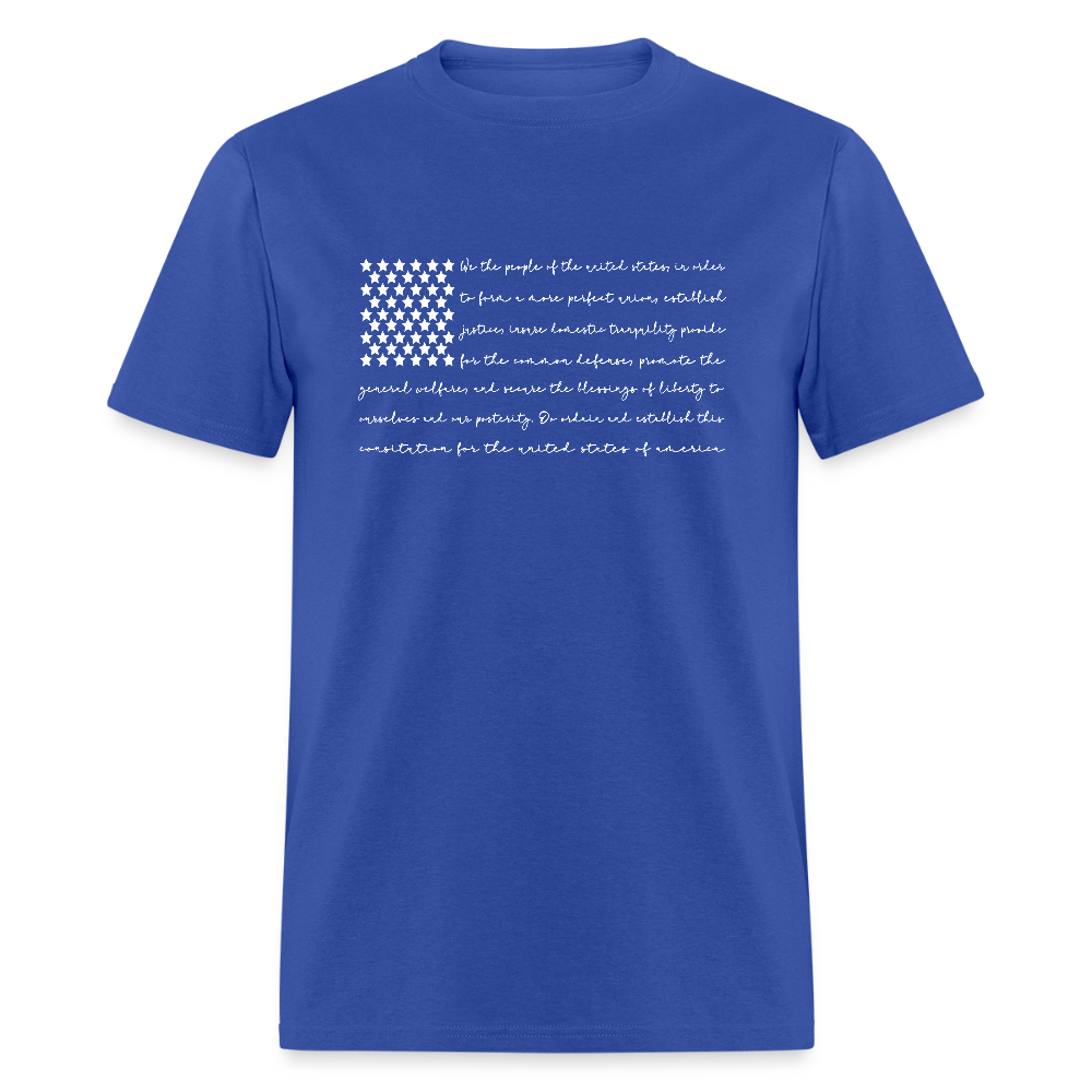 American Flag We The People Constitution T-Shirt – Freedom in Every Line Color: royal blue