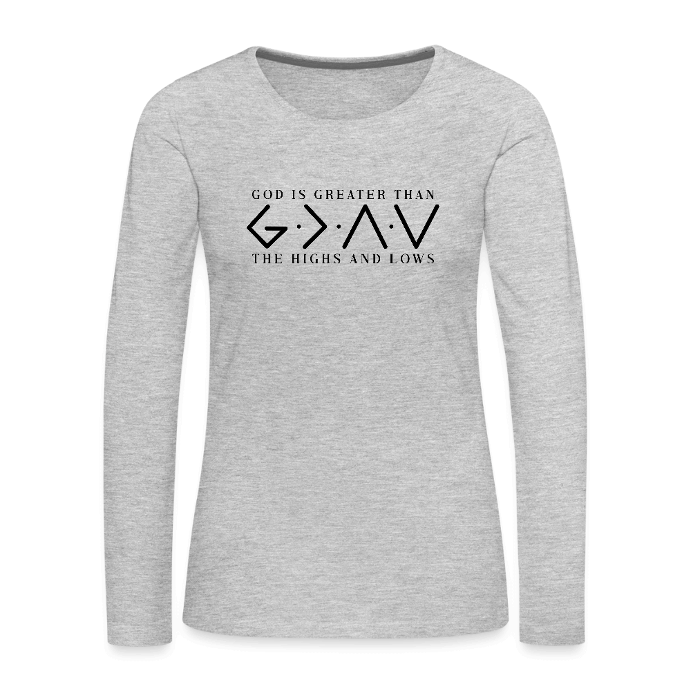 God Is Greater Than Highs & Lows Women’s Long Sleeve - heather gray