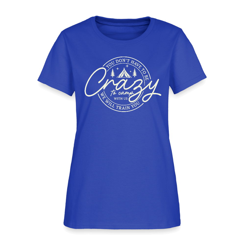 Crazy Camping Women's T-Shirt Color: royal blue