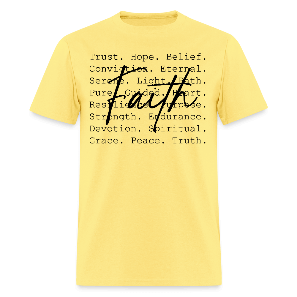 Faith Word Art Inspirational T-Shirt - cornsilk