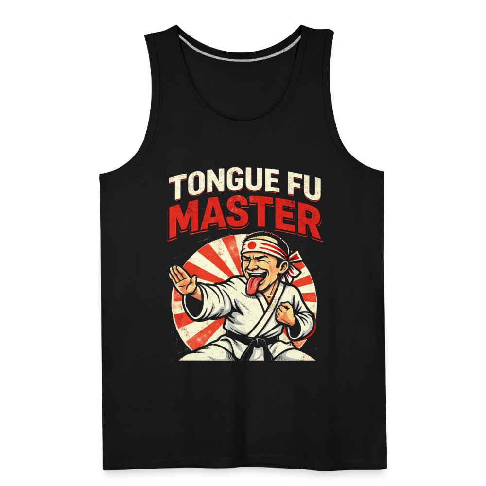 Tongue FU Master Tank Top Color: Black