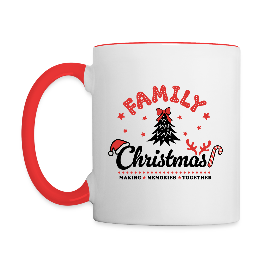 Family Christmas Making Memories Together Coffee Mug - white/red