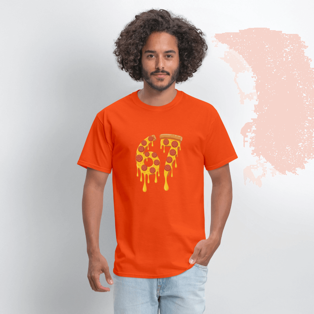 Six Seven 67 Pizza T-Shirt Color: white