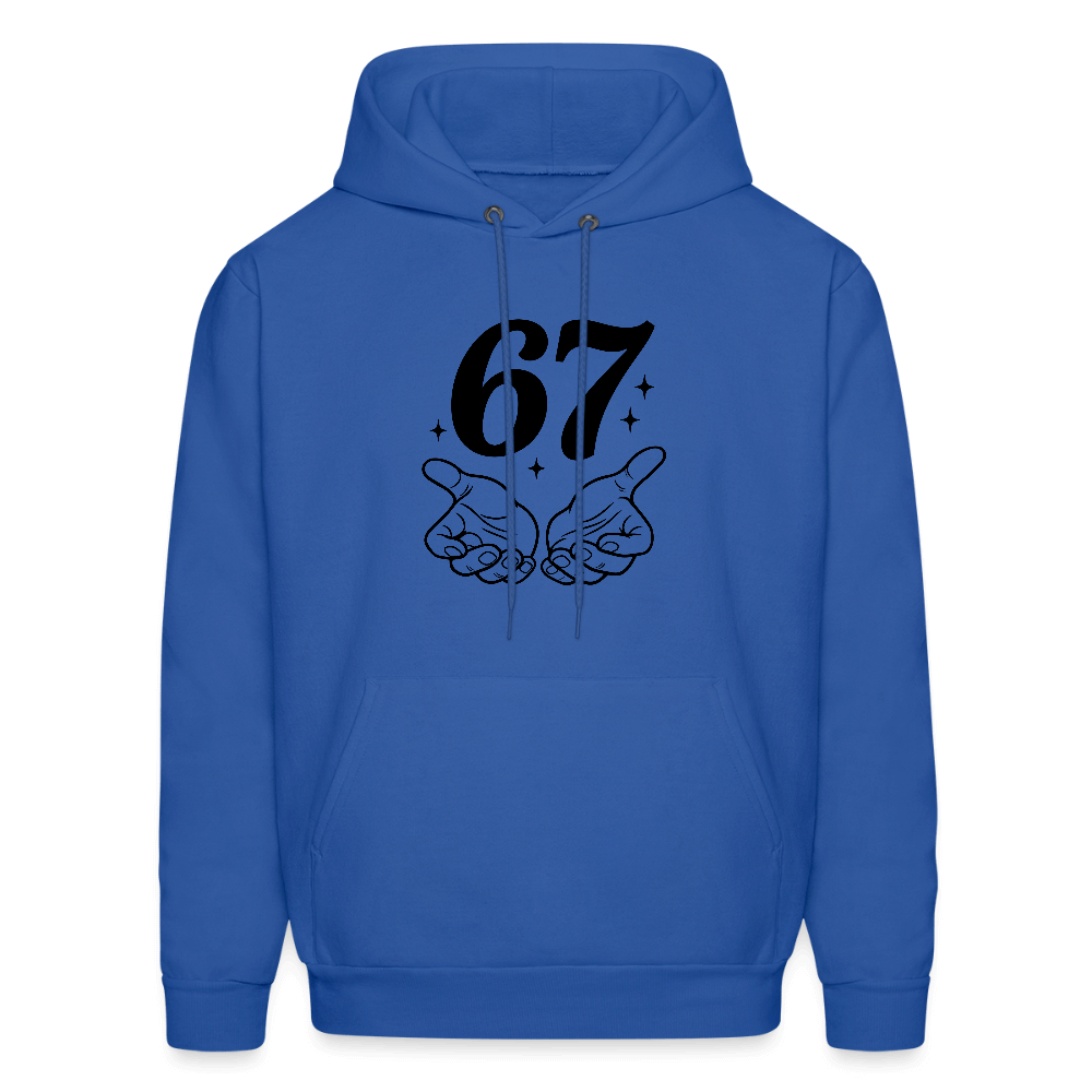Six Seven 67 Hand Gesture Hoodie Color: royal blue