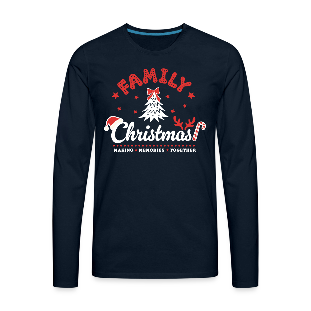 Family Christmas Making Memories Together Men's Premium Long Sleeve T-Shirt - deep navy