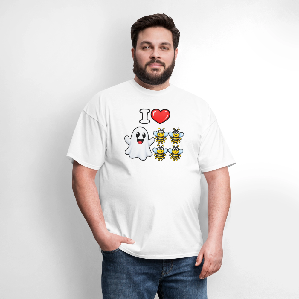 I Heart Boo Bees T-Shirt – Funny Halloween Adult Humor - white
