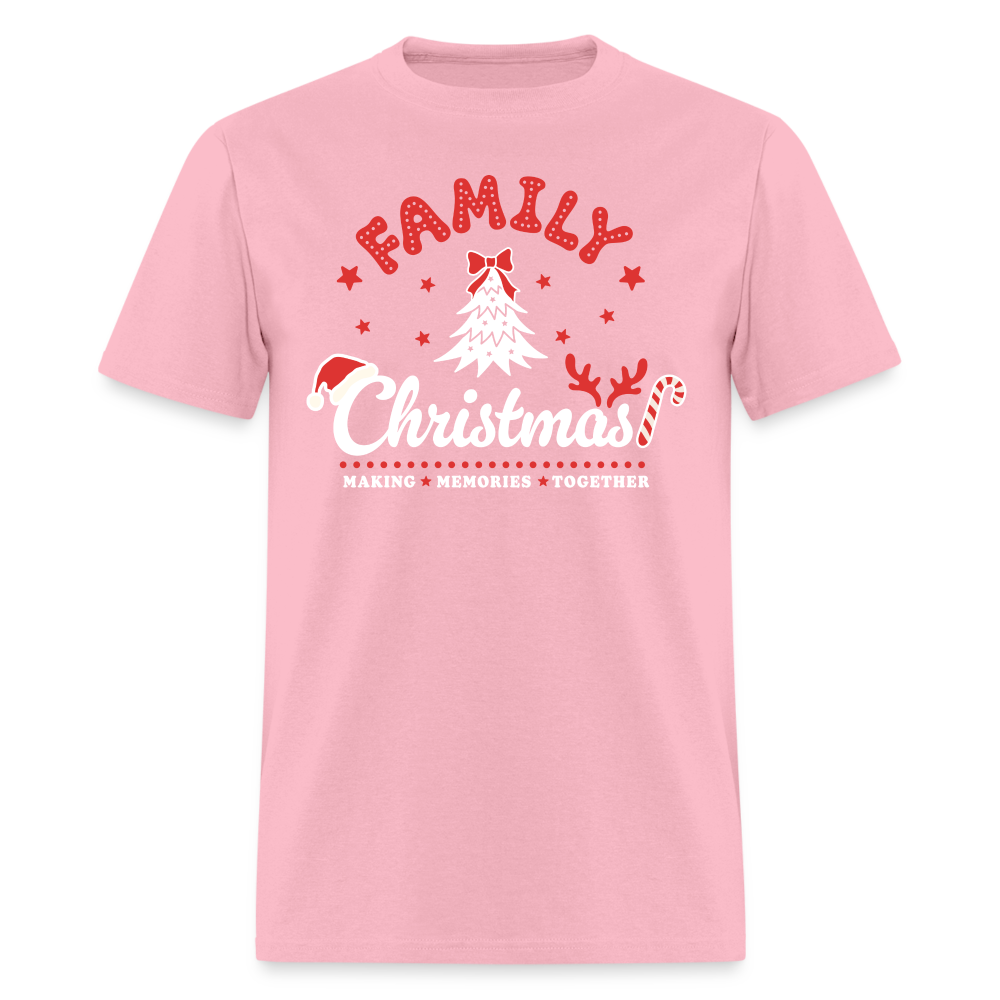Family Christmas Making Memories Together T-Shirt - pink