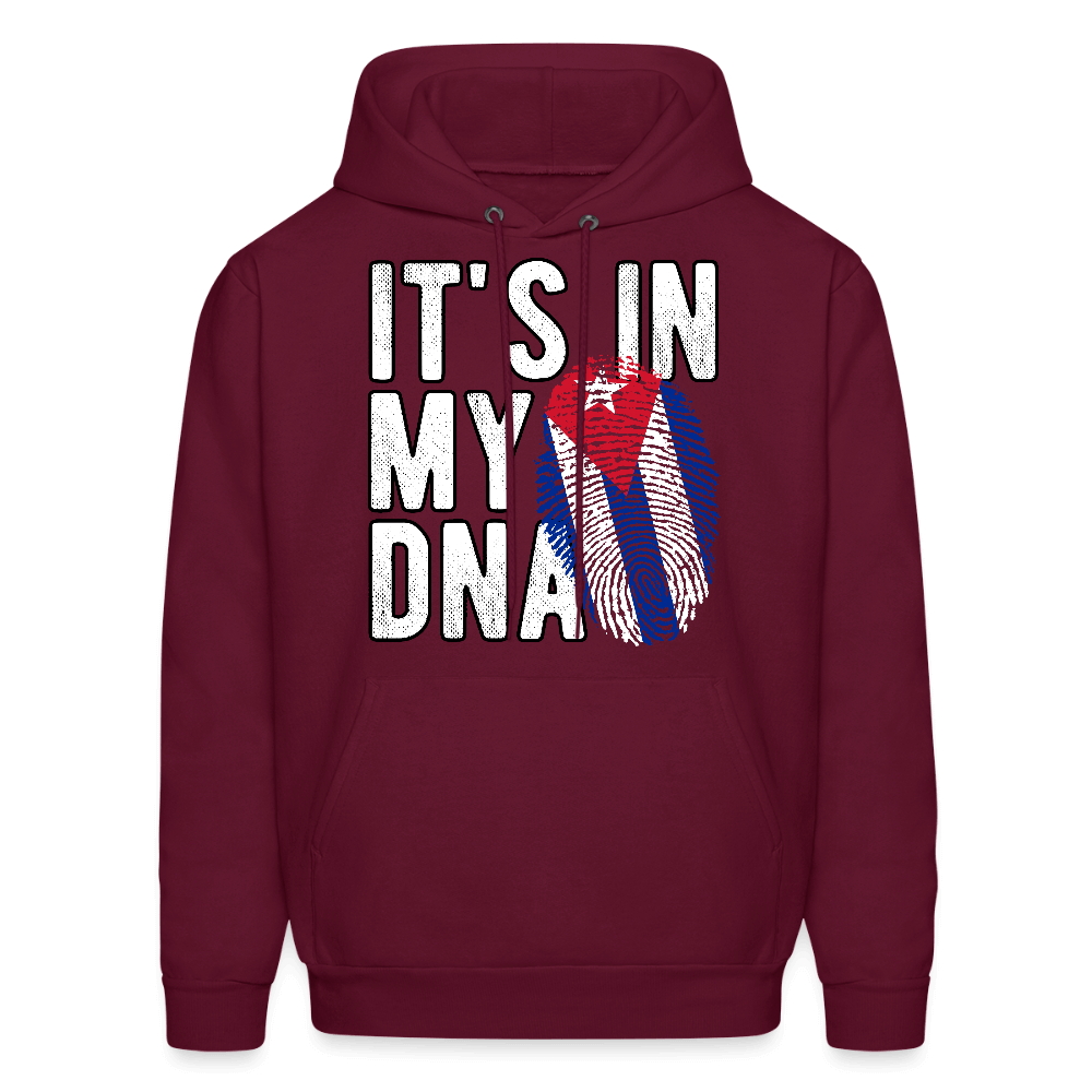 Cuban DNA Hoodie – Fingerprint Flag Design Color: burgundy