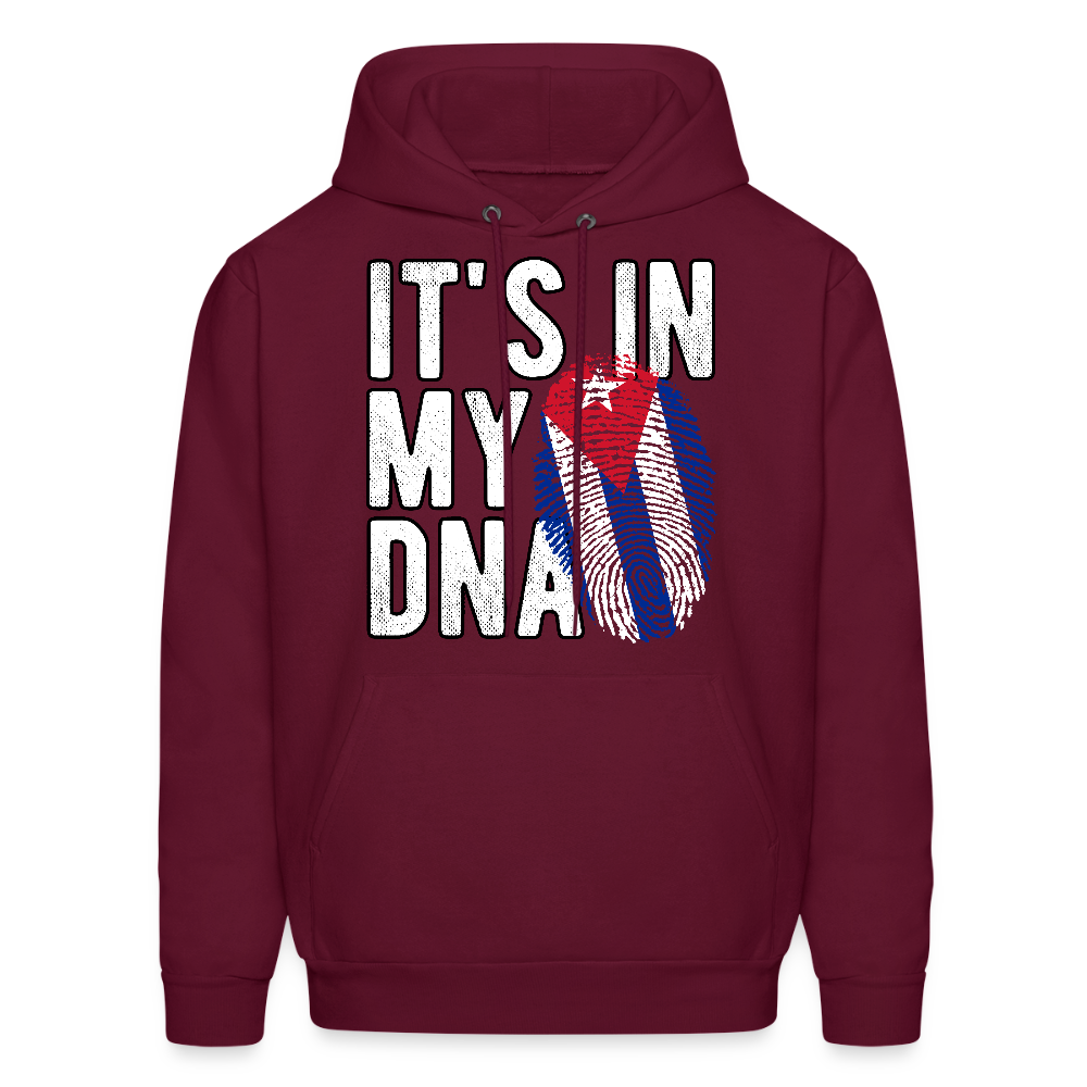 Cuban DNA Hoodie – Fingerprint Flag Design - burgundy