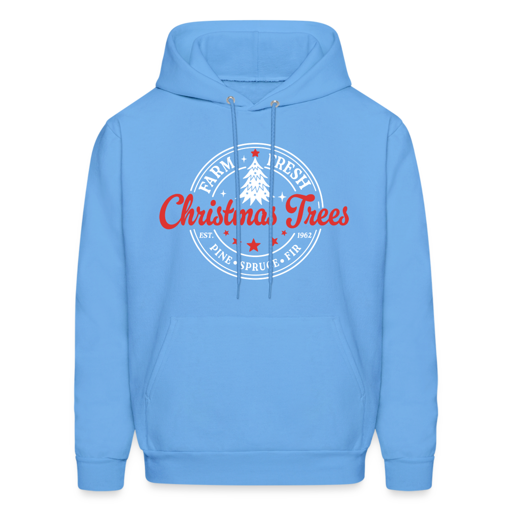 Farm Fresh Christmas Trees Hoodie - carolina blue