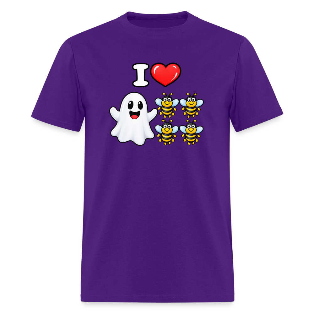 I Heart Boo Bees T-Shirt – Funny Halloween Adult Humor - purple