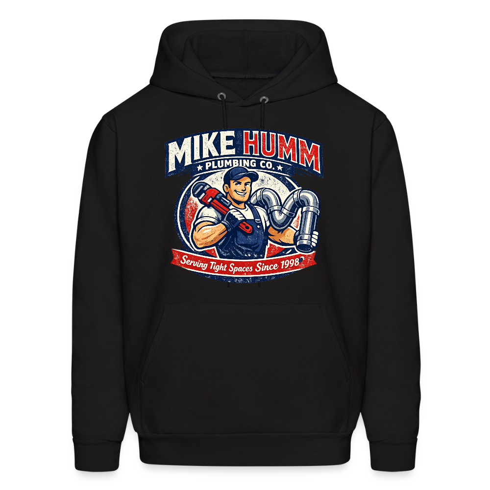 Mike Humm Plumbing Hoodie (Adult Humor) - black