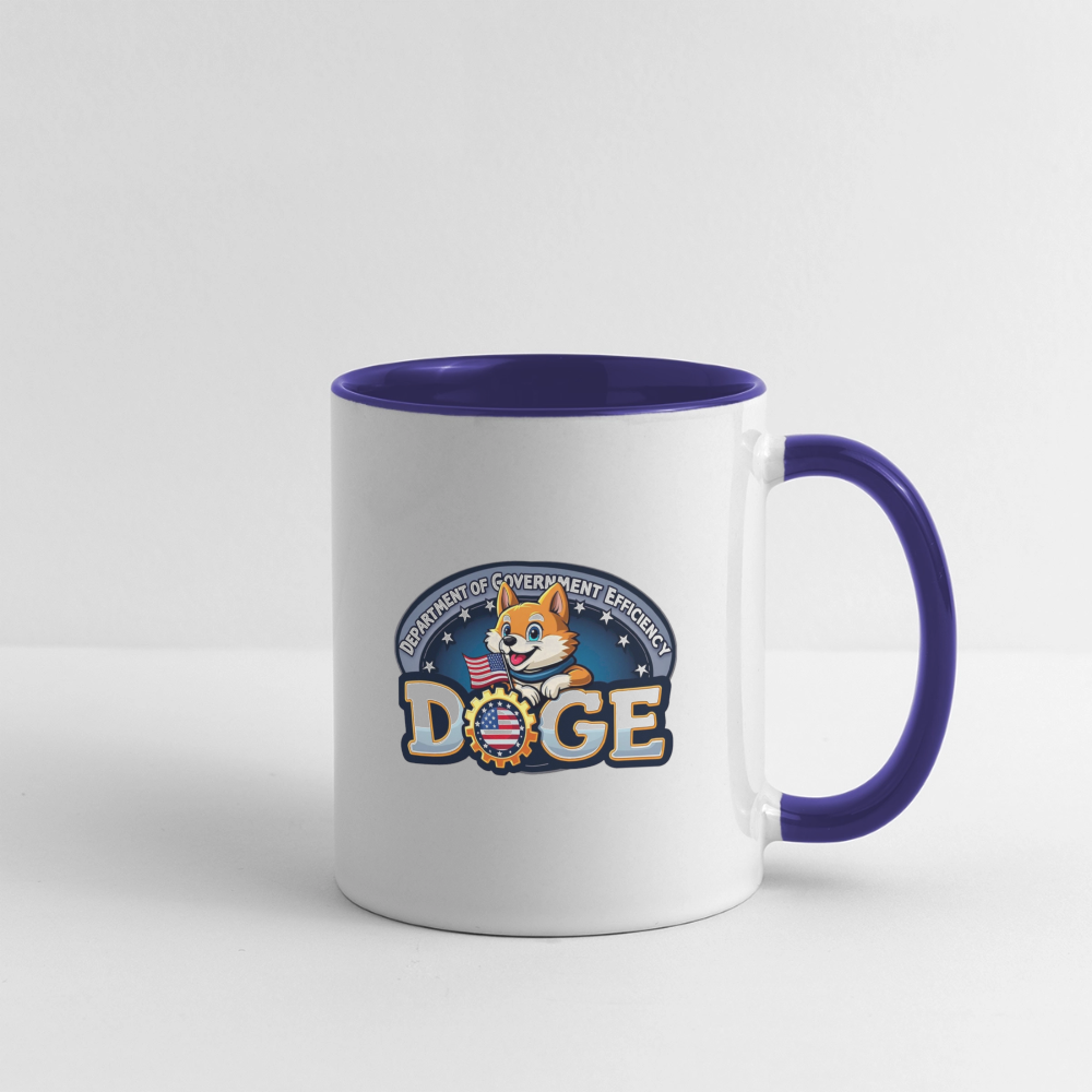 DOGE Logo (Dept of Government Efficiency) Coffee Mug Color: white/red