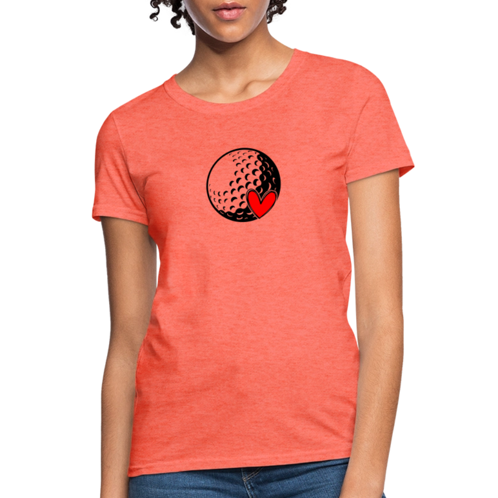 Love Golf Women's Contoured T-Shirt - heather coral