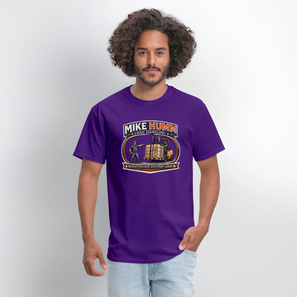 Mike Humm Load Handling T-Shirt Funny Adult Humor Tee - purple