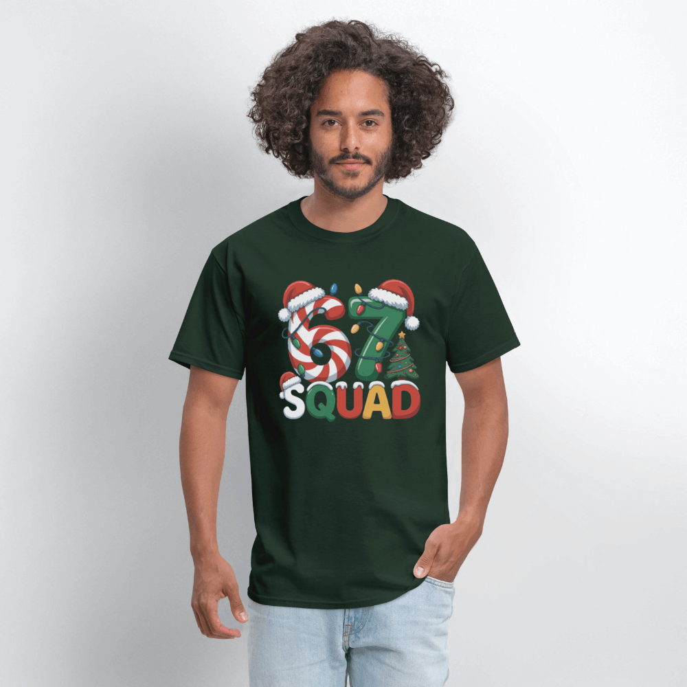 Six Seven Squad - Christmas 67 T-Shirt Color: forest green