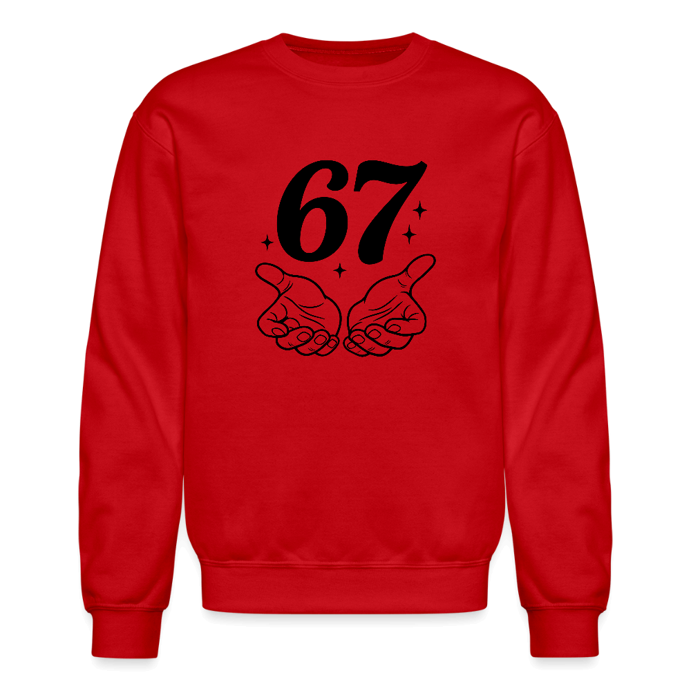 Six Seven 67 Hand Gesture Sweatshirt Color: red