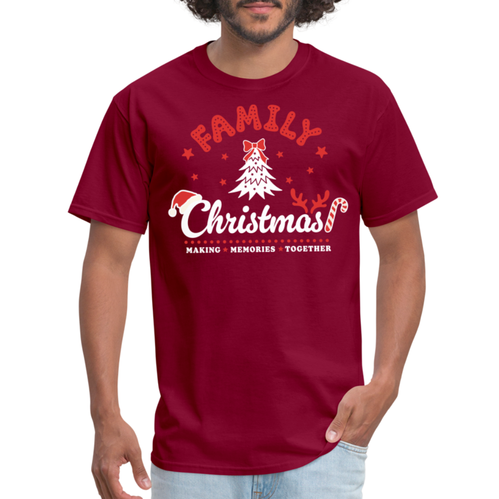 Family Christmas Making Memories Together T-Shirt - burgundy