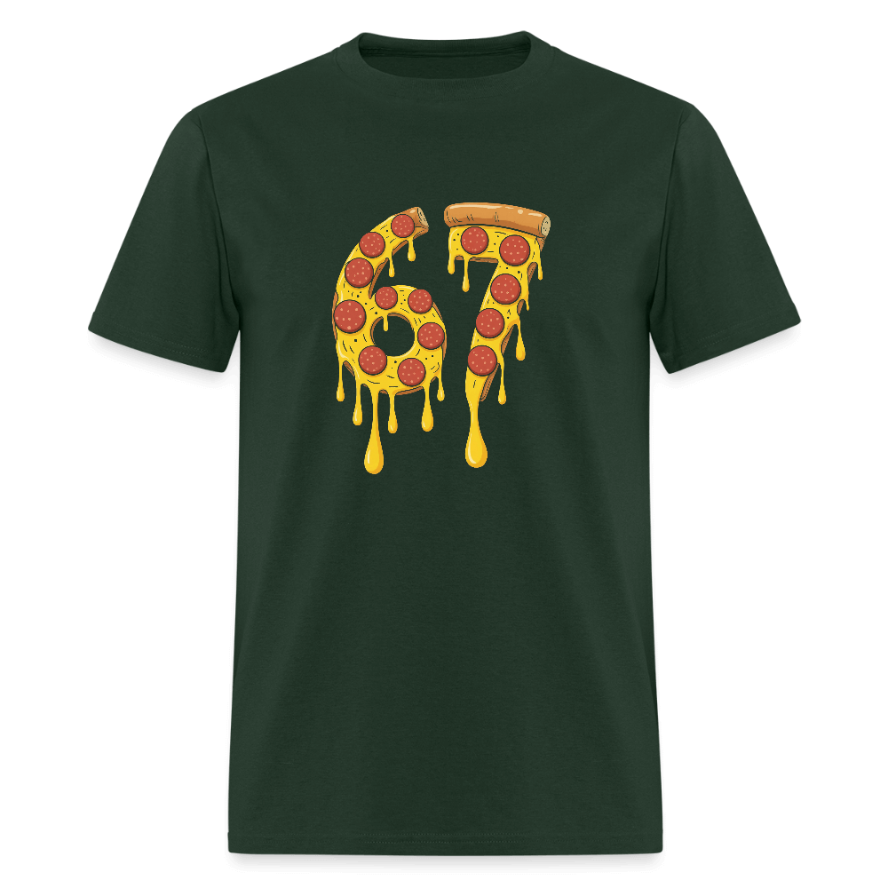 Six Seven 67 Pizza T-Shirt Color: forest green