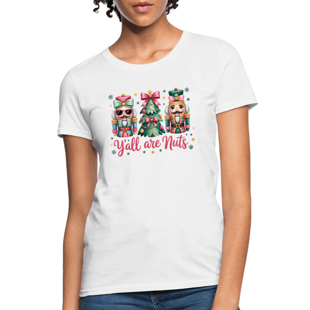 Y'all Are Nuts Women's T-Shirt (Nutcracker Christmas) Color: royal blue