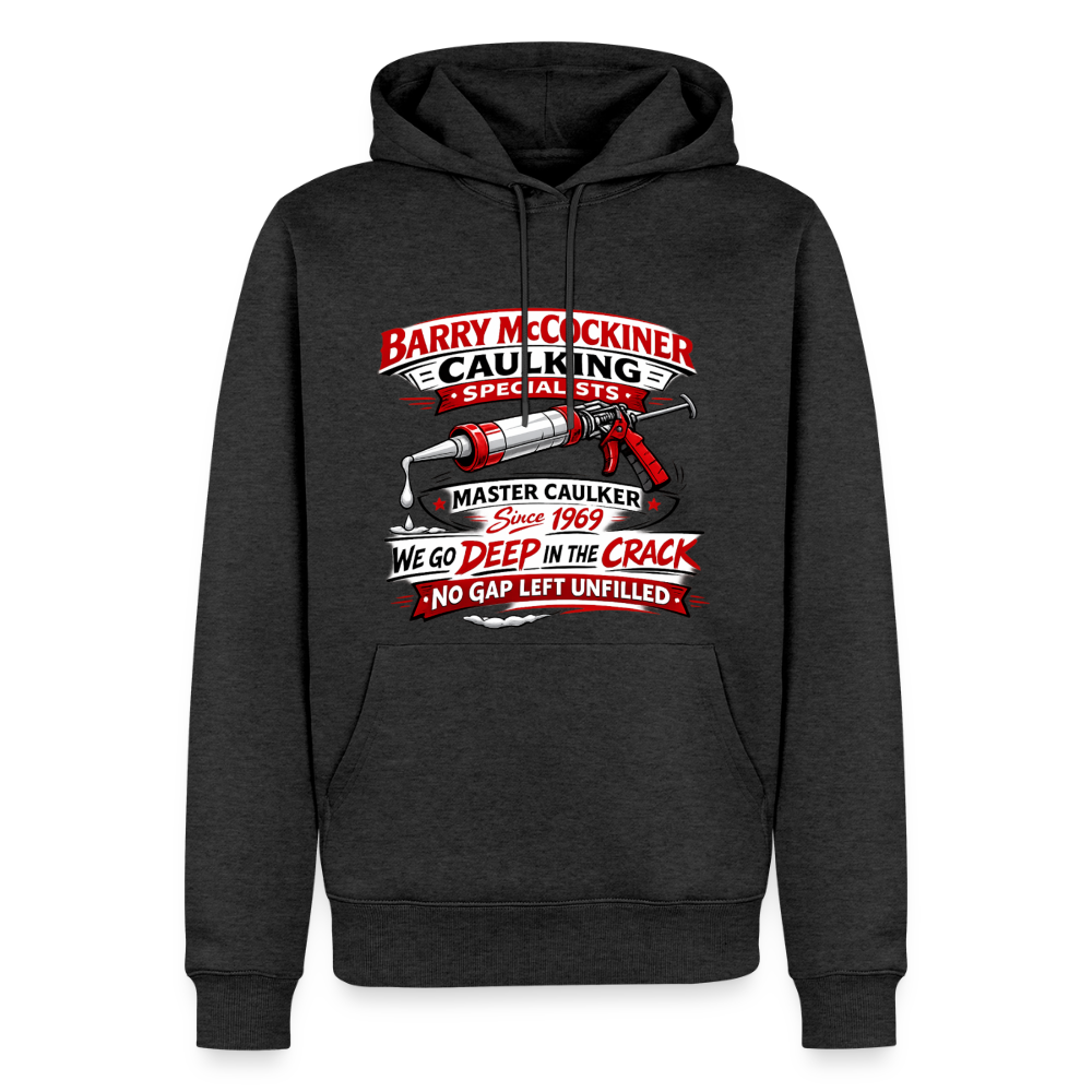 Barry McCockiner Caulking Funny Hoodie Color: Heather Anthracite