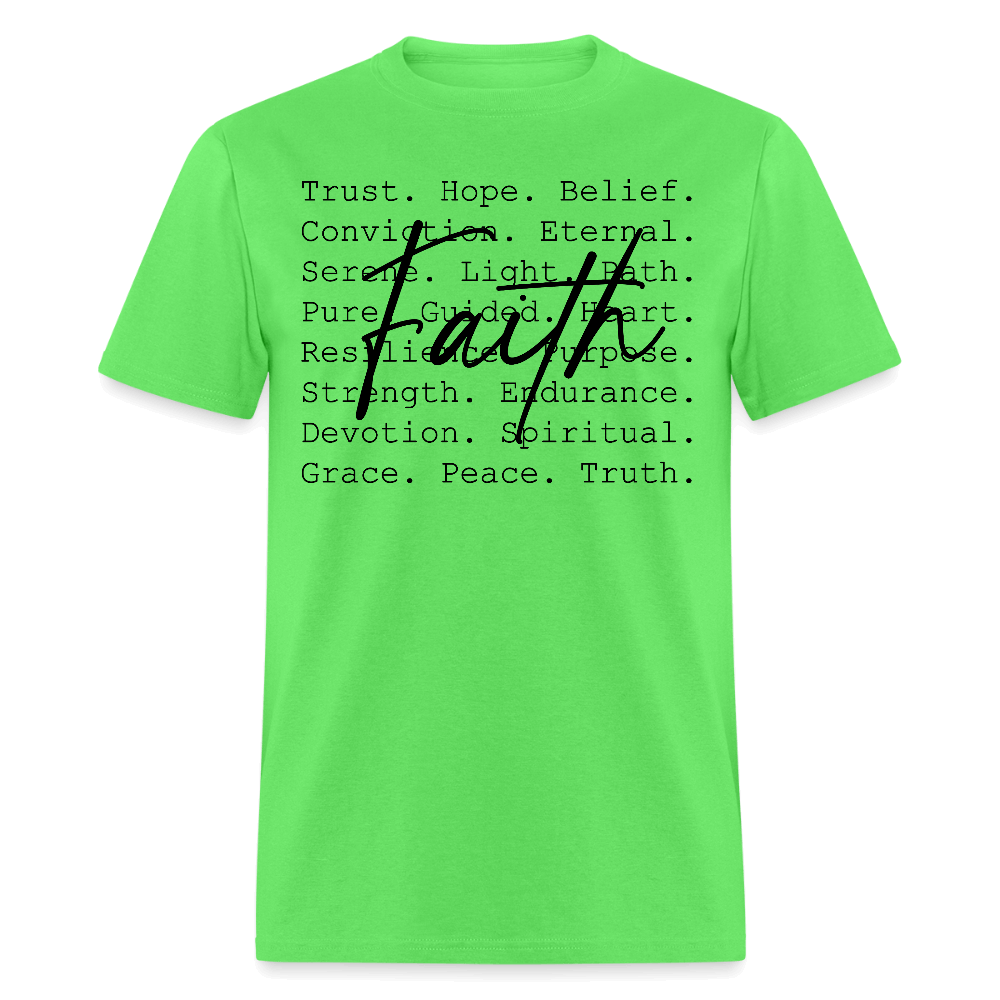 Faith Word Art Inspirational T-Shirt - kiwi