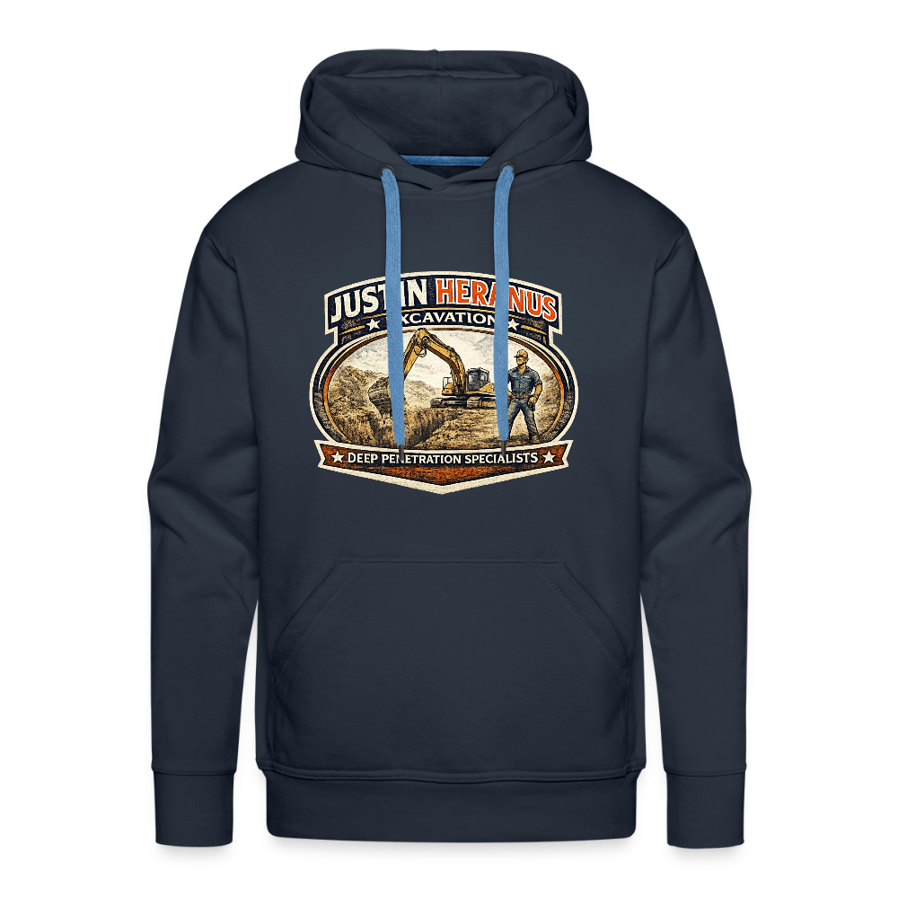 Justin Heranus Drilling Co Hoodie Funny Adult Humor Gear Color: navy
